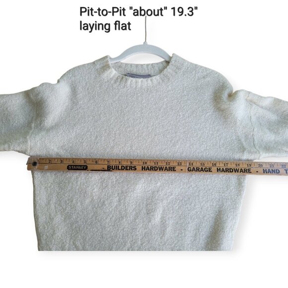 Everlane Cream Wool Blend Crewneck Sweater Womens Small Minimalist Neutral - Picture 5 of 9